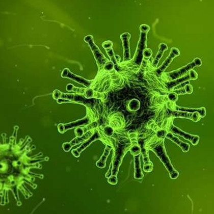 SARS COVID virus with spikes